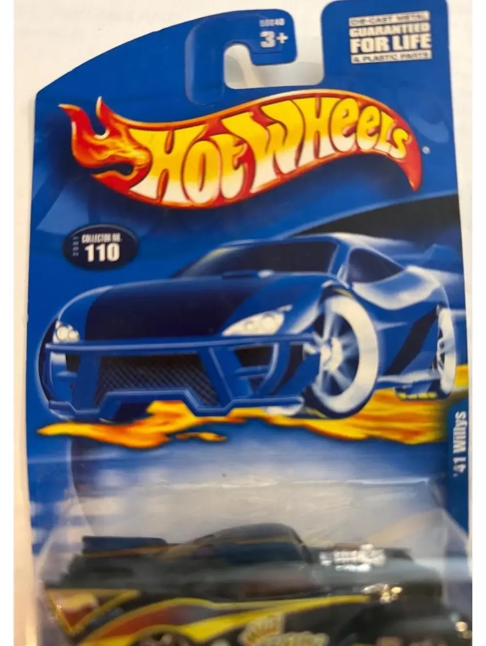 Hot Wheels 41 Willys Wild Willy Die-Cast Car 1:64 Scale Black & Yellow Flames Co